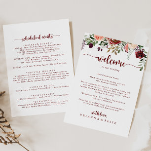 Carta de bienvenida Rustic Summer Floral Boda
