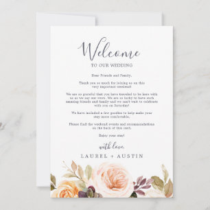Carta de bienvenida rustica de Boda terrestre e ti