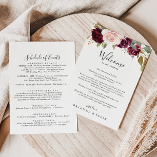 Carta de bienvenida rustica floral y Boda botánico