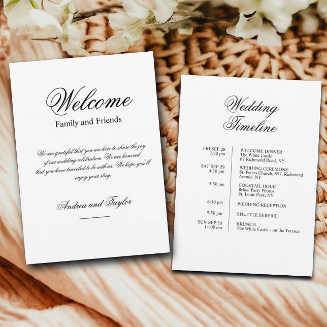 Carta de bienvenida sencilla para Boda y tarjeta c (Subido por el creador)