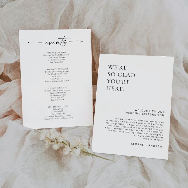 Carta de bienvenida y tarjeta de eventos para Boda (Subido por el creador)