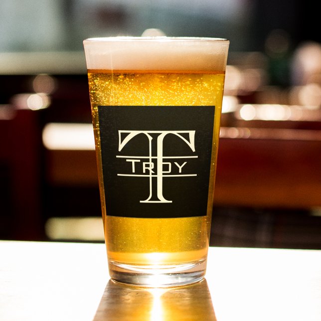 Carta de bloque negro monograma personalizada (Subido por el creador)