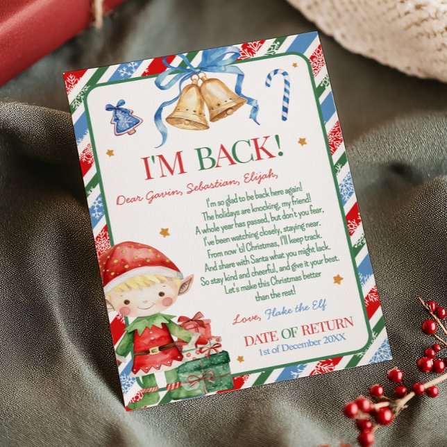 Carta de carta de Navidades mayores - Tarjeta de c (Letter from Elf Christmas Blonde Hair Light Boy Letter Card )