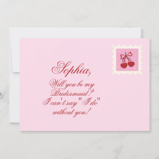 Carta de cerezo corta tarjeta de dama de honor