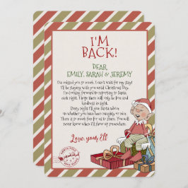 Carta de Elf "I'm Back" para invitación a Navidade
