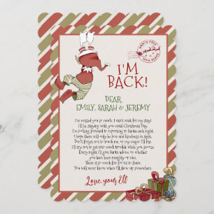 Carta de Elf "I'm Back" para invitación a Navidade