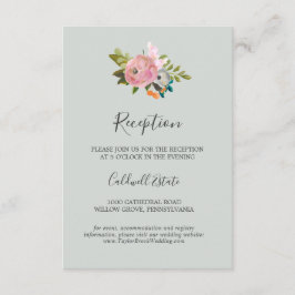 Carta de inserción de la recepción de boda floral