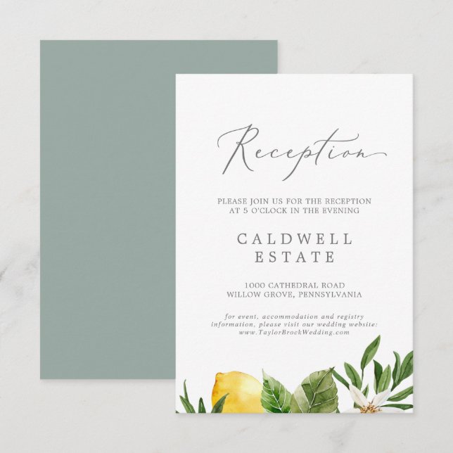 Carta de inserción de recepción moderna con jardín (Anverso / Reverso)