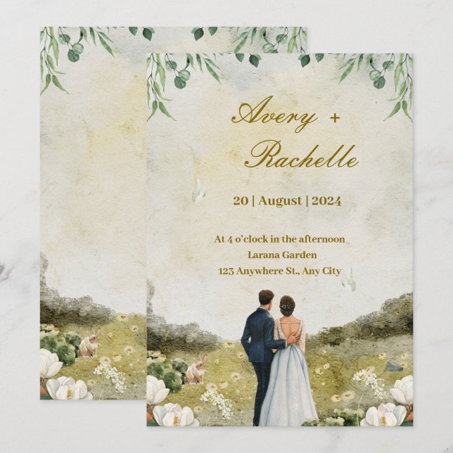Carta de invitación a la boda (Anverso / Reverso)