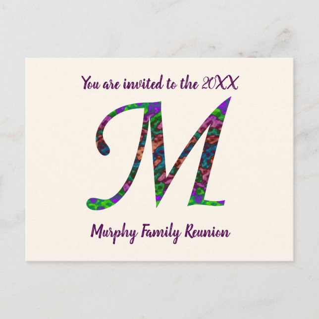 Carta de invitación a la Reunión Familiar M Monogr (Anverso)
