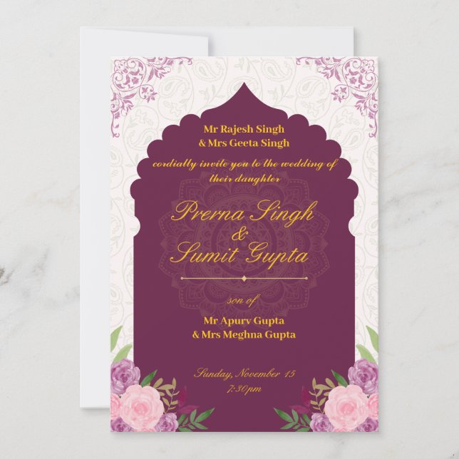 carta de invitación de boda (Anverso)