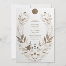 carta de invitación de boda simple con flores