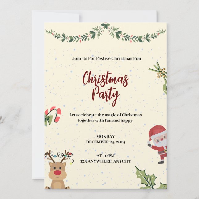 Carta de invitación de partido de navidades (Anverso)
