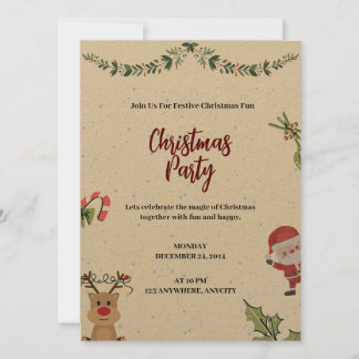 Carta de invitación de partido de navidades