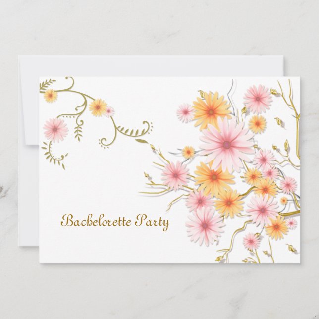Carta de invitación - flores de margarita (Anverso)