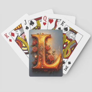 Carta de juego personalizada con letra L monograma
