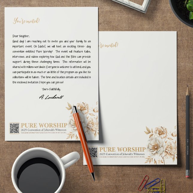 Carta de la Convención JW 2025 de Pure Worship (Subido por el creador)