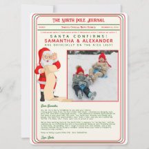 Carta de los navidades del periódico Santa North P