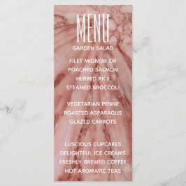 Carta de menú boda encantadora en rosa y lavanda