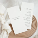Carta de menú boda moderna con nombre de invitado<br><div class="desc">Único y práctico, este menú moderno incluye el nombre de cada cliente, lo que elimina la necesidad de tarjetas de lugar separadas. Ideal para añadir un toque personal y de diseño a su boda o ducha de novia. Los diseños son versátiles, aptos para bodas, duchas de novias, duchas para bebés,...</div>