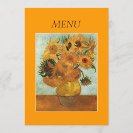 Carta de menú de la cena, Base con doce girasoles