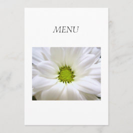 Carta de menú de la cena. flor de margarita blanca