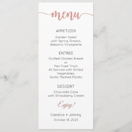 Carta de menú, menú Boda, cena, almuerzo
