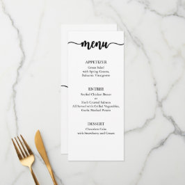 Carta de menú, menú Boda, cena, almuerzo