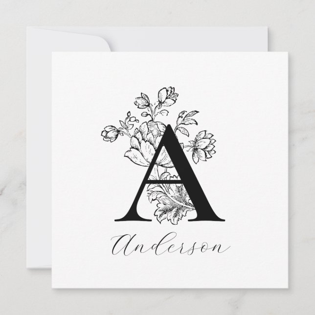 Carta de Monograma de Familia Floral Cartas de Not (Anverso)