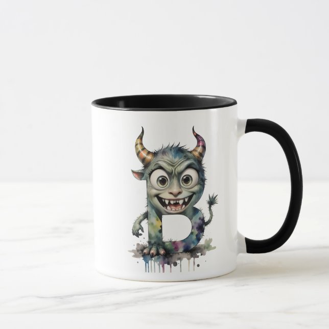 Carta de Monstruo B Mug - Copa Cute Personalizado  (Derecha)