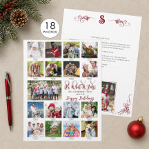 Carta de Navidad con Collage de Fotos del Año en R
