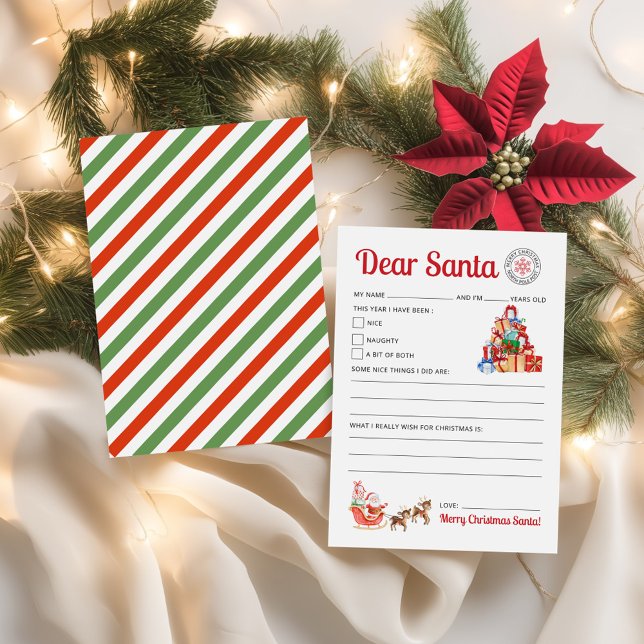 Carta de Navidad de Papá Noel para Niños Imprimibl (Christmas Letter From Santa Kids Santa Printable)