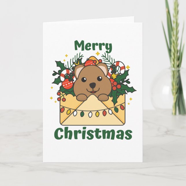 Carta de Navidad de Quokka Animales de Invierno Qu (Anverso)