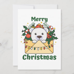 Carta de Navidad del Oso Polar Animales de Inviern