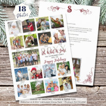 Carta de Navidades de Collage de fotos de revisión