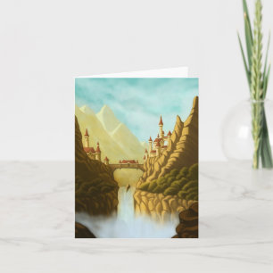 carta de notas de paisaje de castillos de cuento d