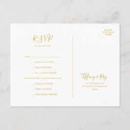 Carta de oro sencilla y elegante Tarjeta RSVP
