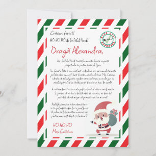 Carta de Papá Noel Rojo Verde Invitación