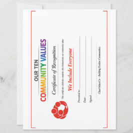 Carta de papel con membrete de certificado de incl