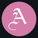 Carta de Pegatinas de monograma personalizado<br><div class="desc">Carta de Pegatinas de Monograma personalizado. Cambie el color haciendo clic en el enlace "personalizar".</div>