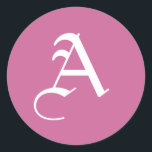 Carta de Pegatinas de monograma personalizado<br><div class="desc">Carta de Pegatinas de Monograma personalizado. Cambie el color haciendo clic en el enlace "personalizar".</div>