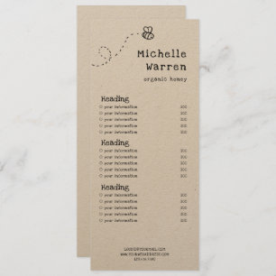 carta de precios de abejas miel o tarjeta de servi