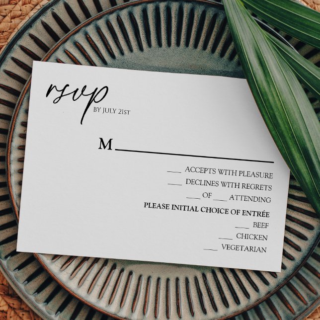 Carta de respuesta RSVP del menú Boda clásico mode (Subido por el creador)