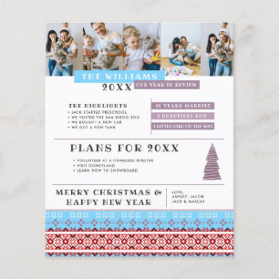 Carta de Revisión del Año Folleto de Navidad Fam