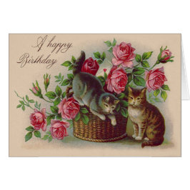 Carta de Rosas de cesta de gato