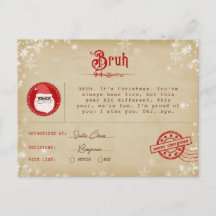 Carta de Santa a Telegrama de Navidad para Adolesc