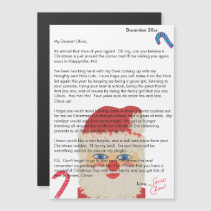 Carta de Santa Claus Caramelos de Caña Nombre del 