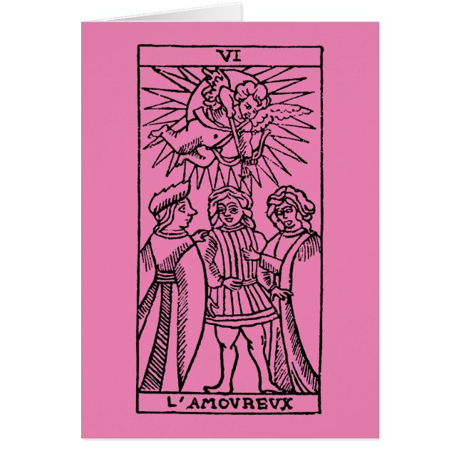 Carta de tarot: Los amantes (Frente)