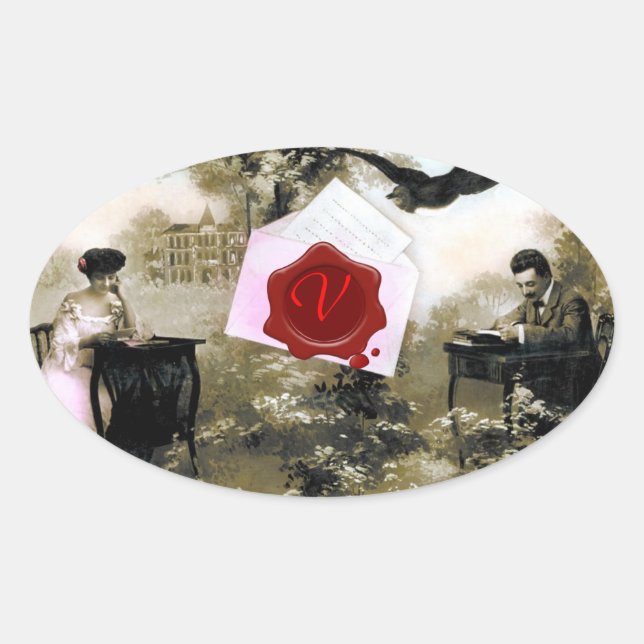 CARTA DE VALENTINA ROMÁNTICA, MONOGRAMA DE SELLO D (Anverso)