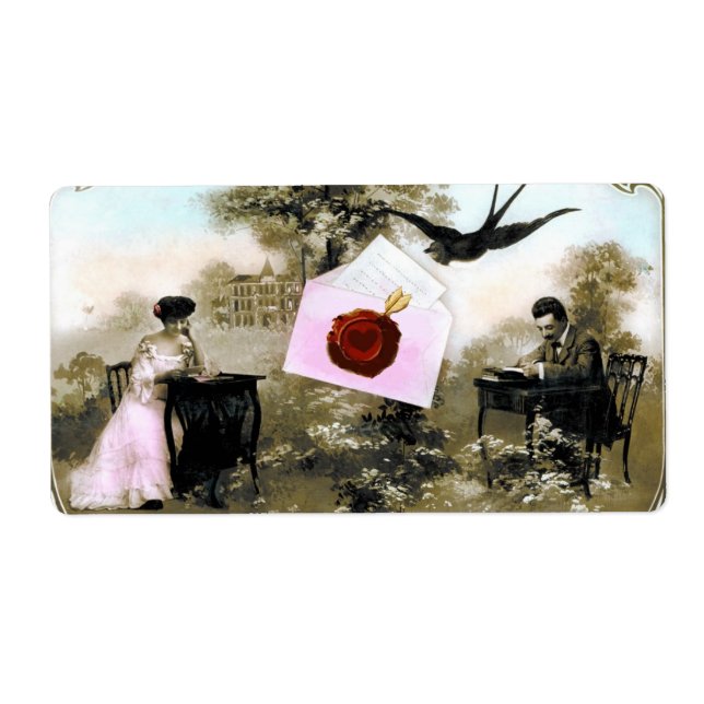 CARTA DE VALENTINA ROMÁNTICA, SELLO DE CERA ROJA (Frente)